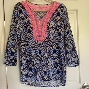 Lilly Pulitzer Silky Blouse with Beading